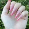 Merkloos Roze French Nagels - Plaknagels - Nagellijm - Plaktabs - Lang