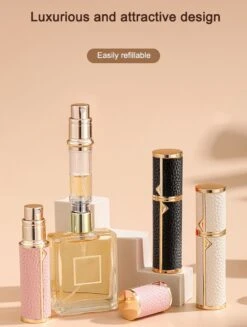 Hervulbare Parfumverstuiver-5ml-Mini Parfumverstuiver-Kleine Spuitfles Voor Parfum-Lege Parfumflesje Voor Op Reis Glasspray Draagbaar Parfumpakket Met Lederen Hoes - Mandarijn Groen -Mode Cosmetica Winkel 906x1200 4